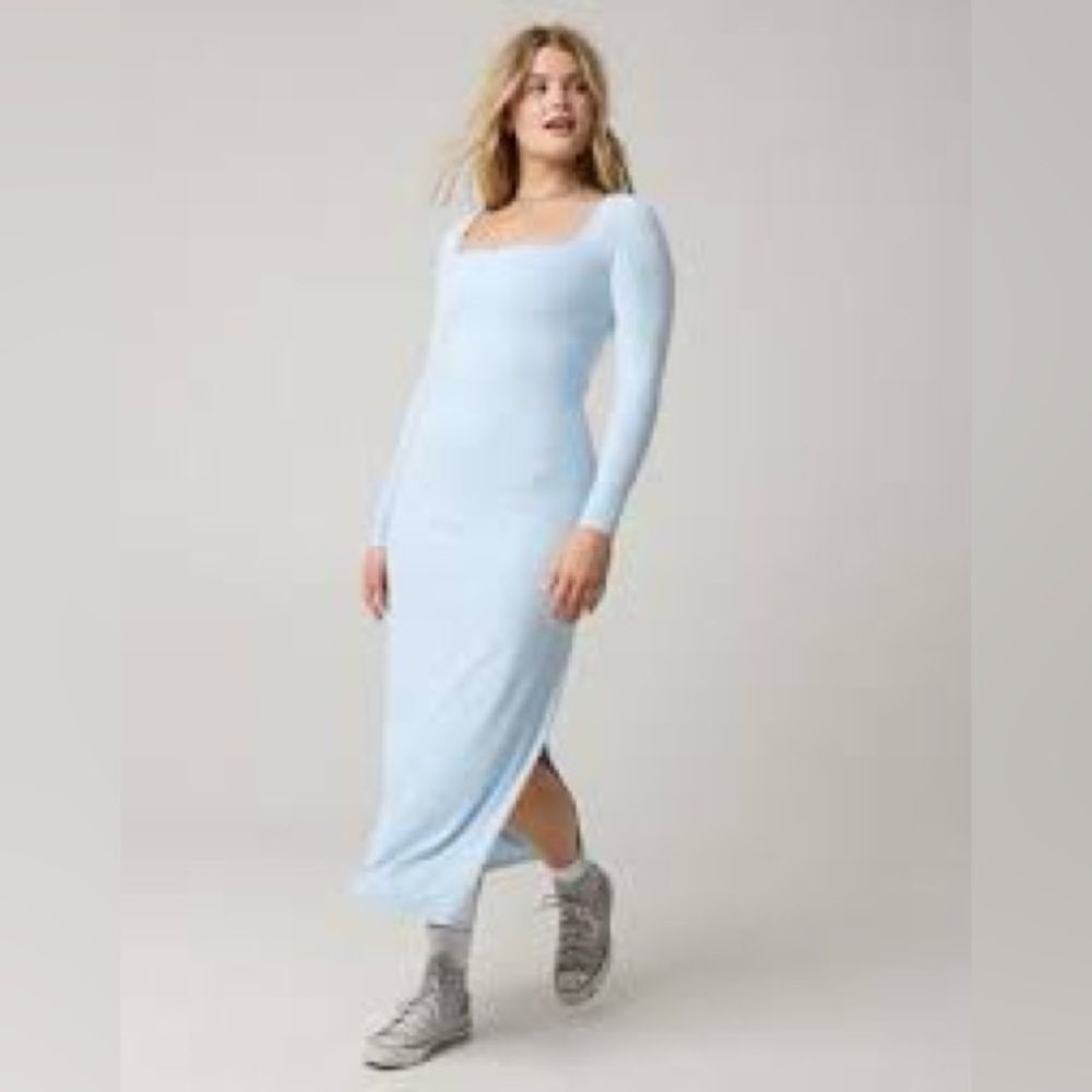 Aerie OFFLINE Real Me XTRA Night Out Maxi Dress Light blue Medium NWT in‎ packag